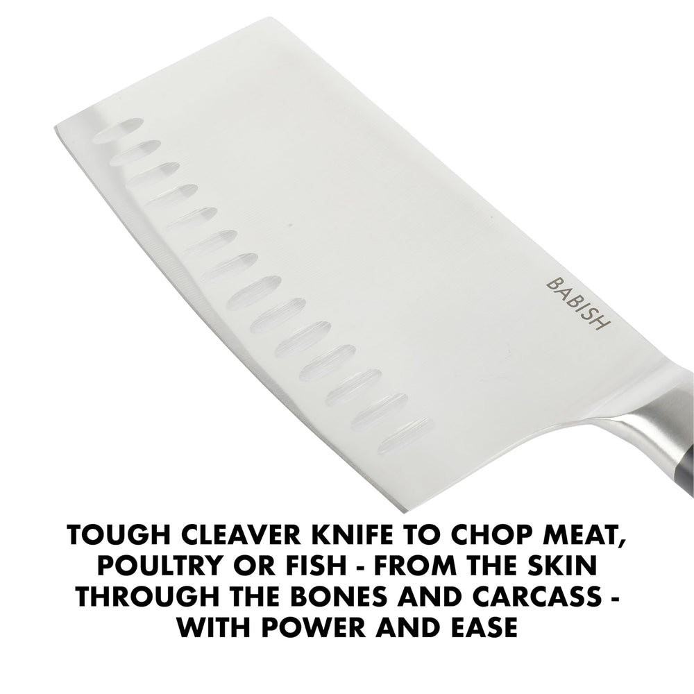 Babish packaging et étiquette du cleaver mettant en valeur la qualité