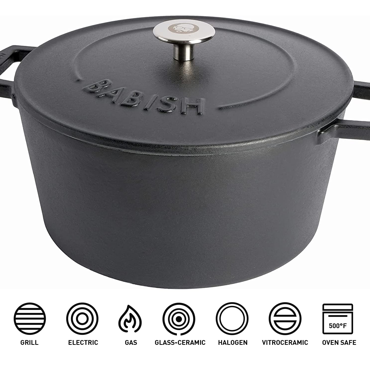 Babish gros plan de l'émail illustrant la surface lisse et l'entretien facilité