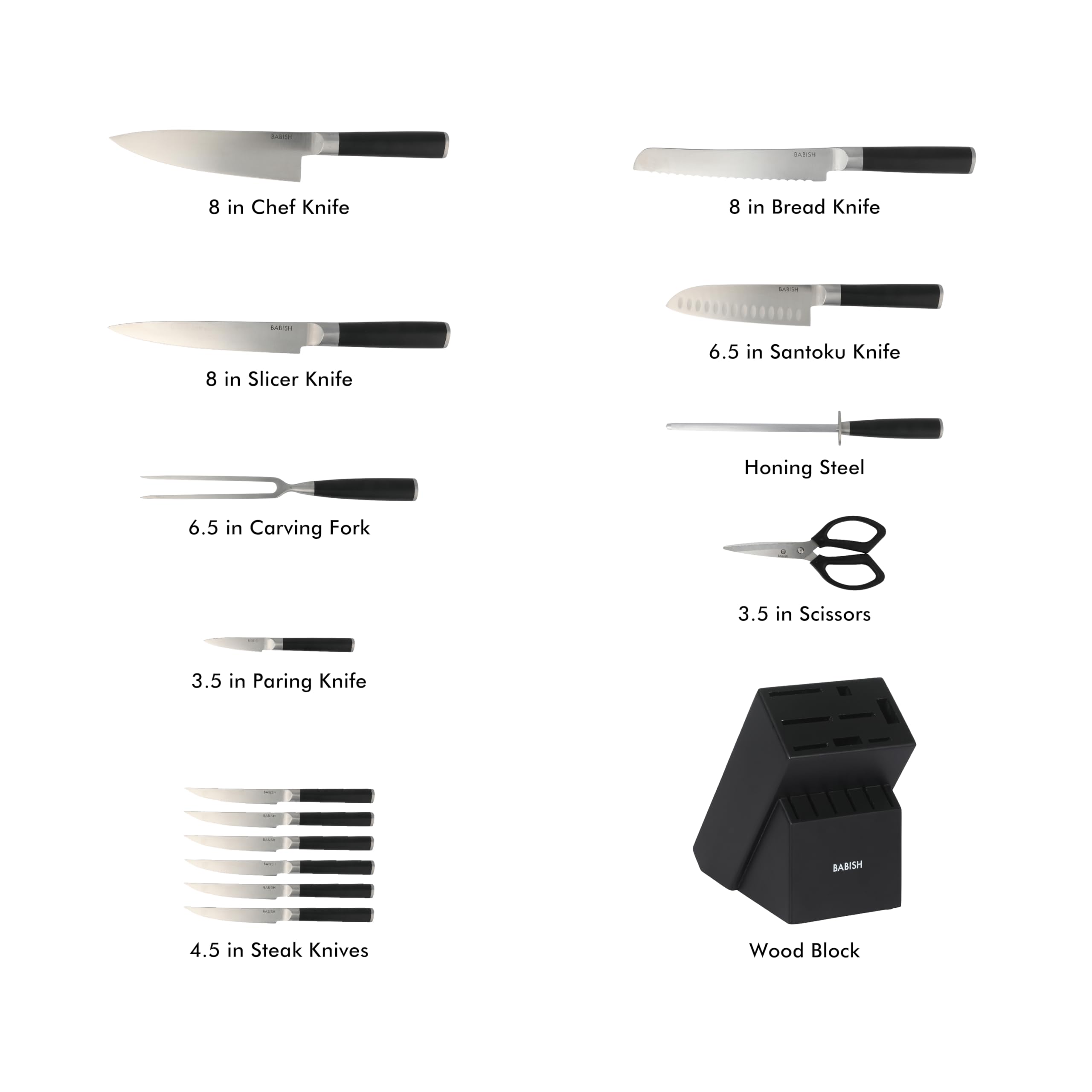 Babish détail plein soie visible, équilibre et contrôle améliorés pour cuisiner
