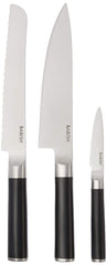 Babish gros plan sur la lame en acier 1.4116, coupe durable
