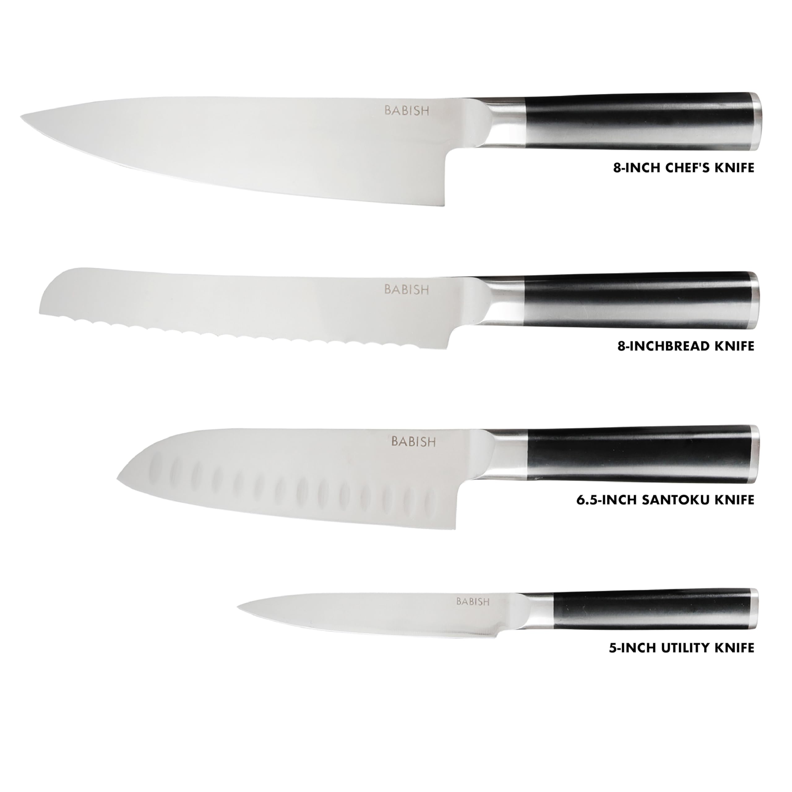 Babish gros plan du manche ABS offrant prise sûre et confort
