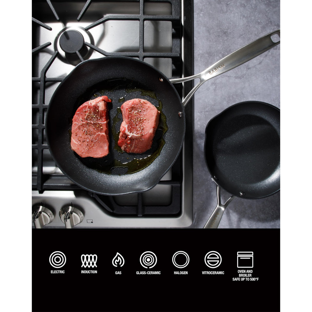 Babish coffret contenu deux poêles prêt à l'emploi pour cuisine polyvalente