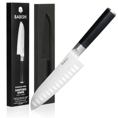 Babish santoku face avant montrant la lame tranchante et finition durable