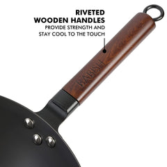 Babish wok texture intérieure montrant patine et meilleure antiadhérence