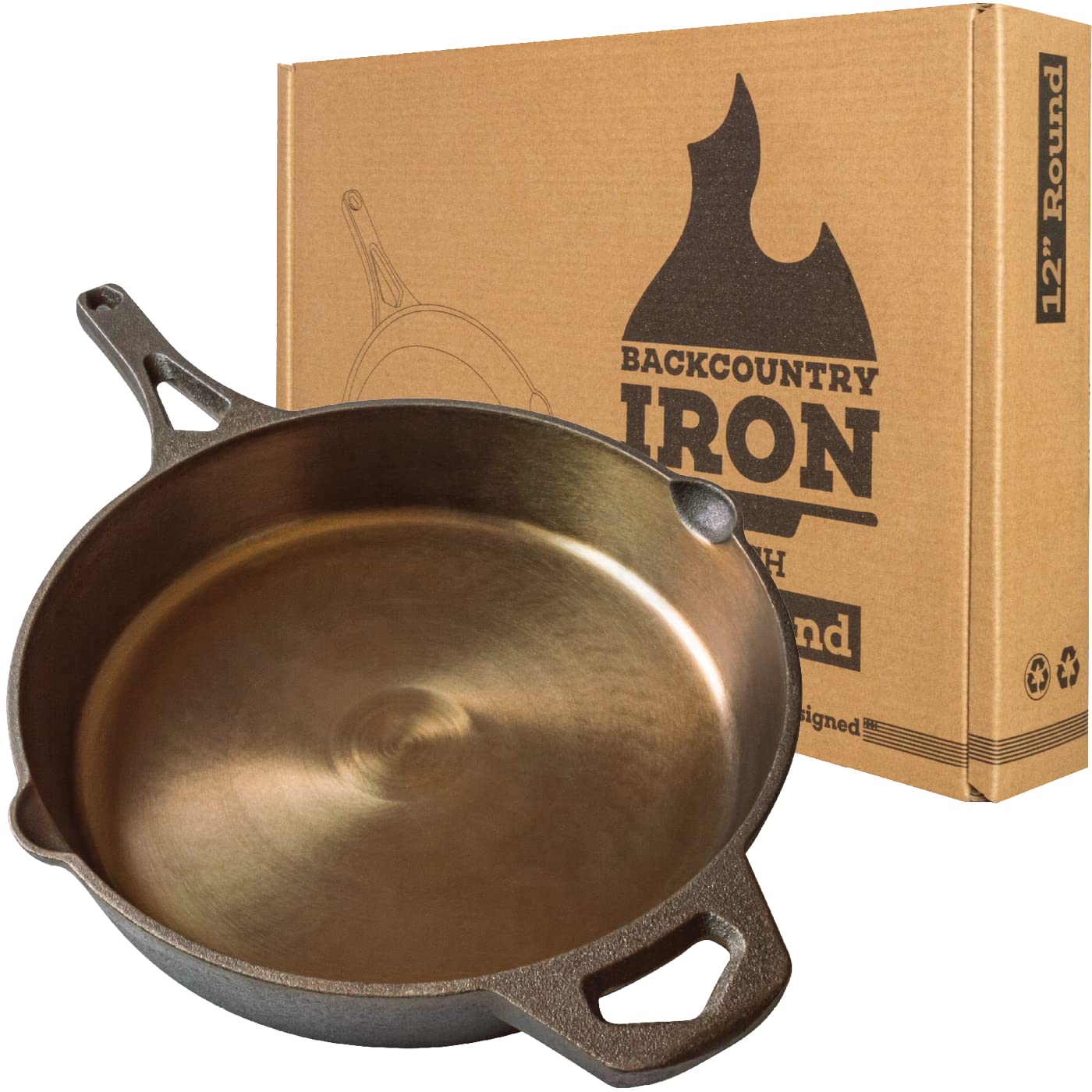 Backcountry Iron vue avant de la poêle Wasatch 12" montrant sa forme héritage et robustesse