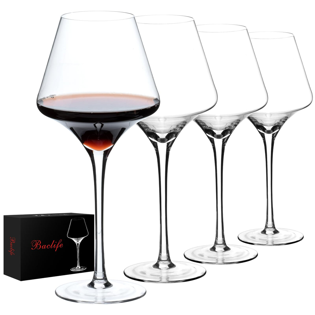 BACLIFE ensemble de 4 verres devant, élégance pour présentation