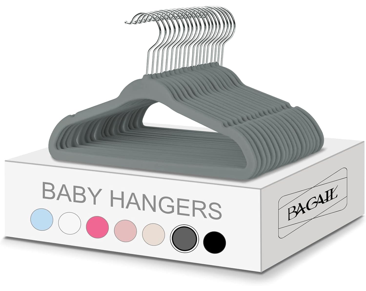 BAGAIL cintre avant gris montrant design pratique et gain d'espace