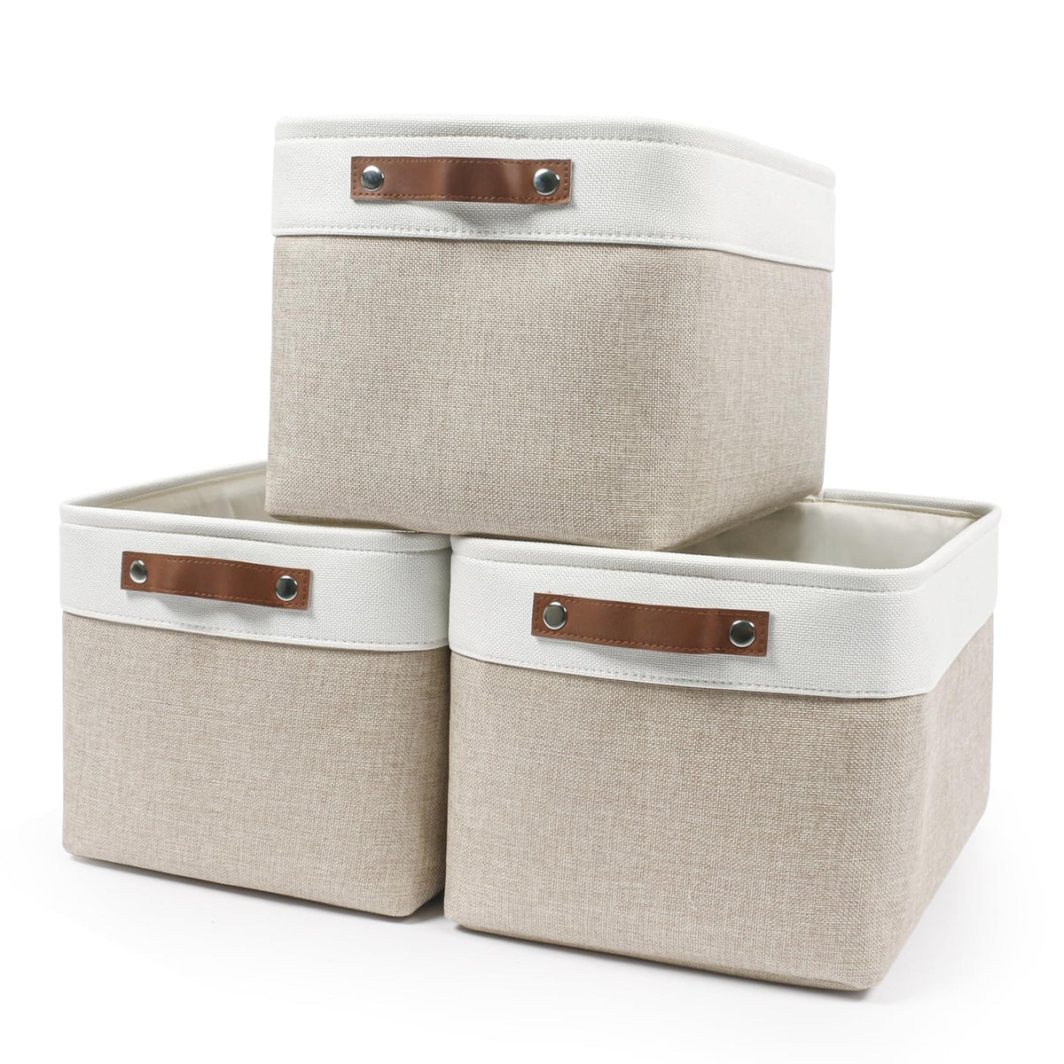 Bagnizer vue avant du lot de trois paniers, rangement élégant et pratique