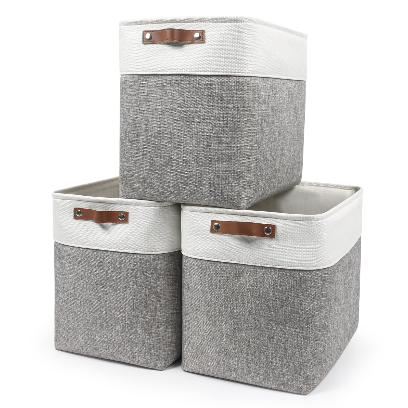 Bagnizer vue de face du lot de trois paniers, rangement esthétique et pratique