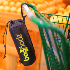 BagPodz pod accroché à un chariot, accès rapide en caisse