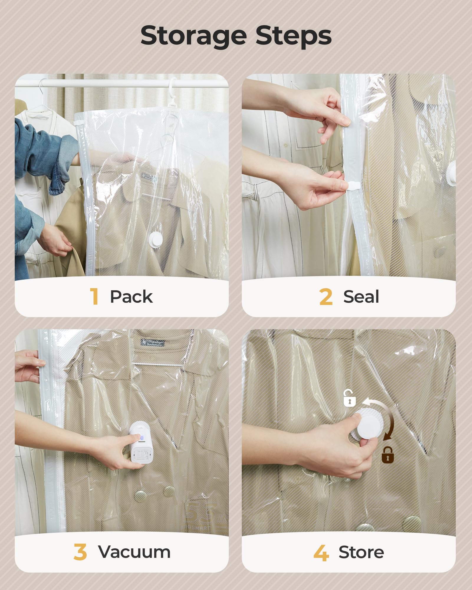 BAGSMART comparaison taille montre gain d'espace visible