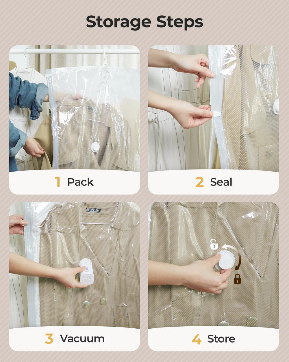 BAGSMART comparaison taille montre gain d'espace visible