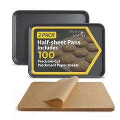 Bake Choice plaque face avant montrant format 18x13 pour cuisson uniforme