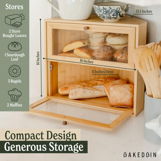 BakedBin gros plan sur le grain de bambou naturel, durable et hygiénique