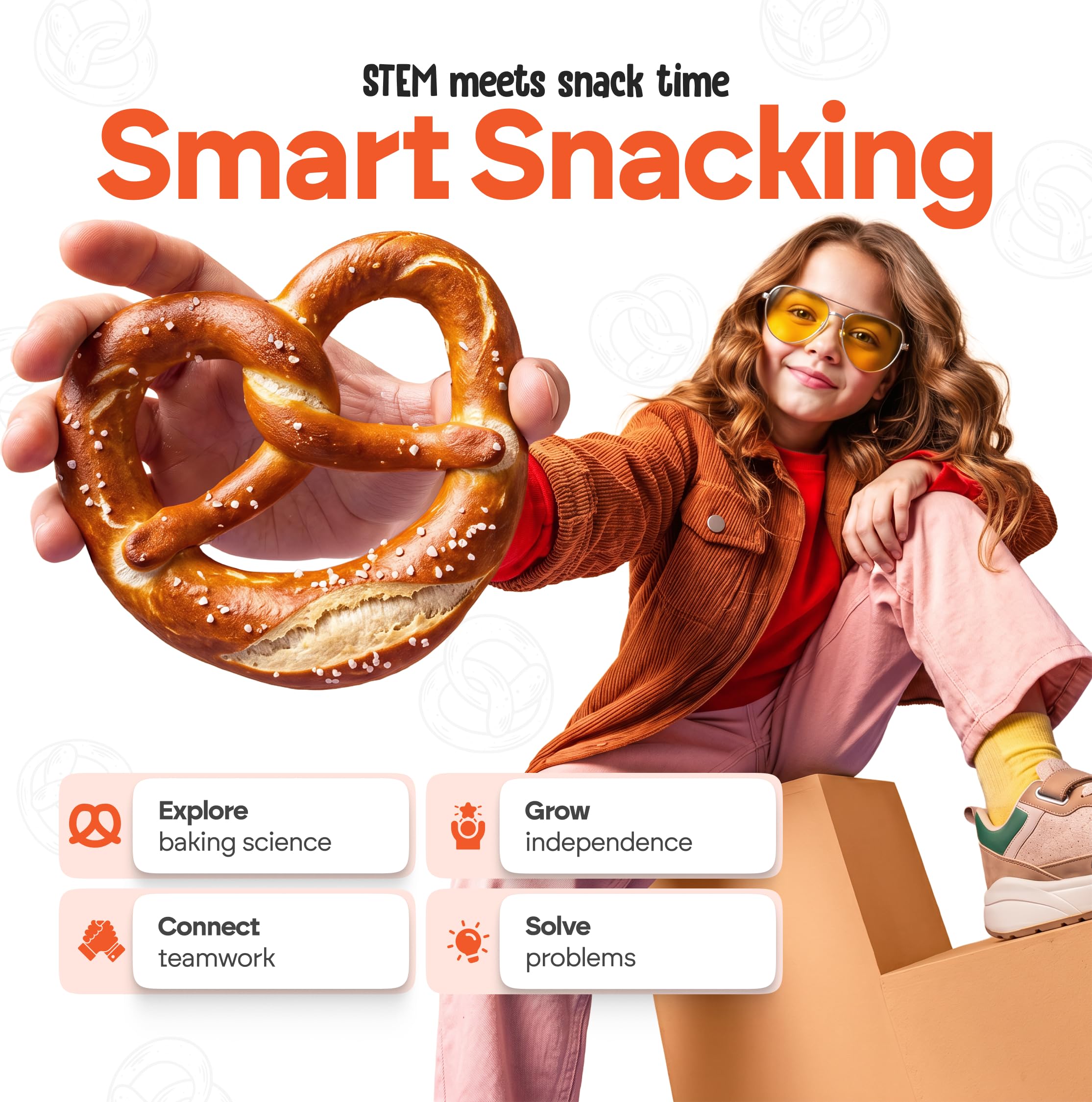 Baketivity enfant façonne un bretzel pour apprentissage ludique
