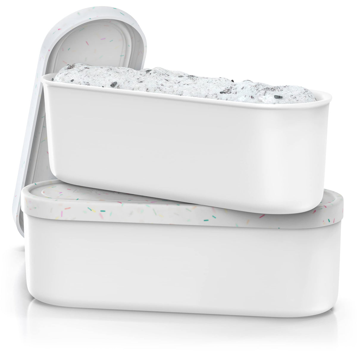 BALCI face avant blanc confettis montrant design attrayant et rangement pratique