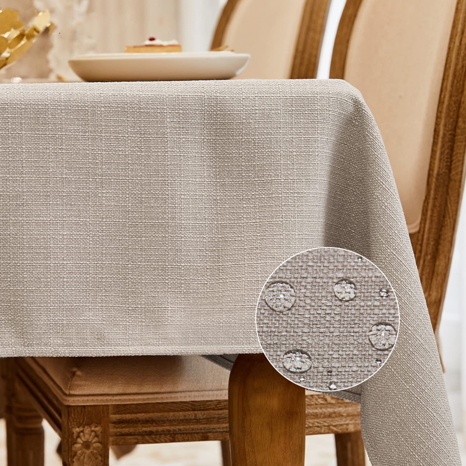 BALCONY & FALCON nappe rectangulaire beige posée sur table, élégance et protection
