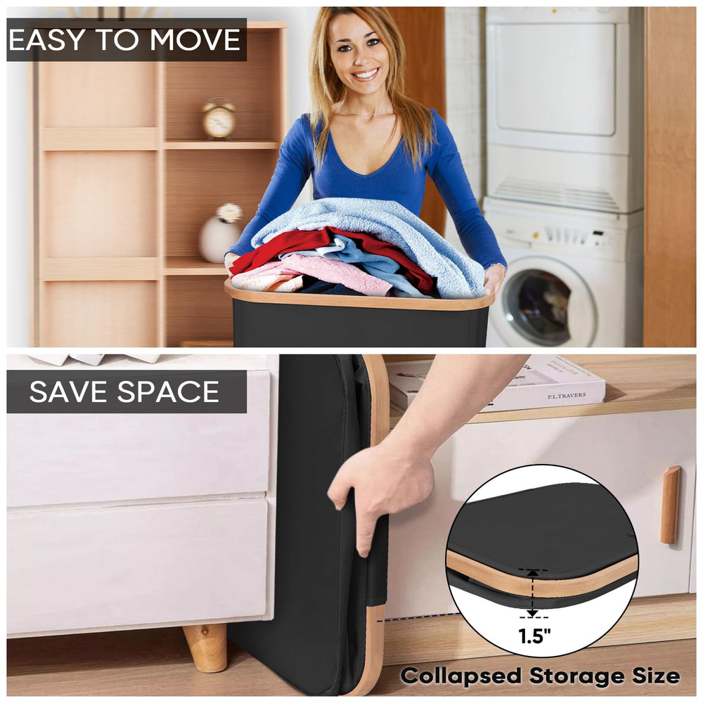BALEINE intérieur du panier 140L montrant la grande capacité pour draps et serviettes