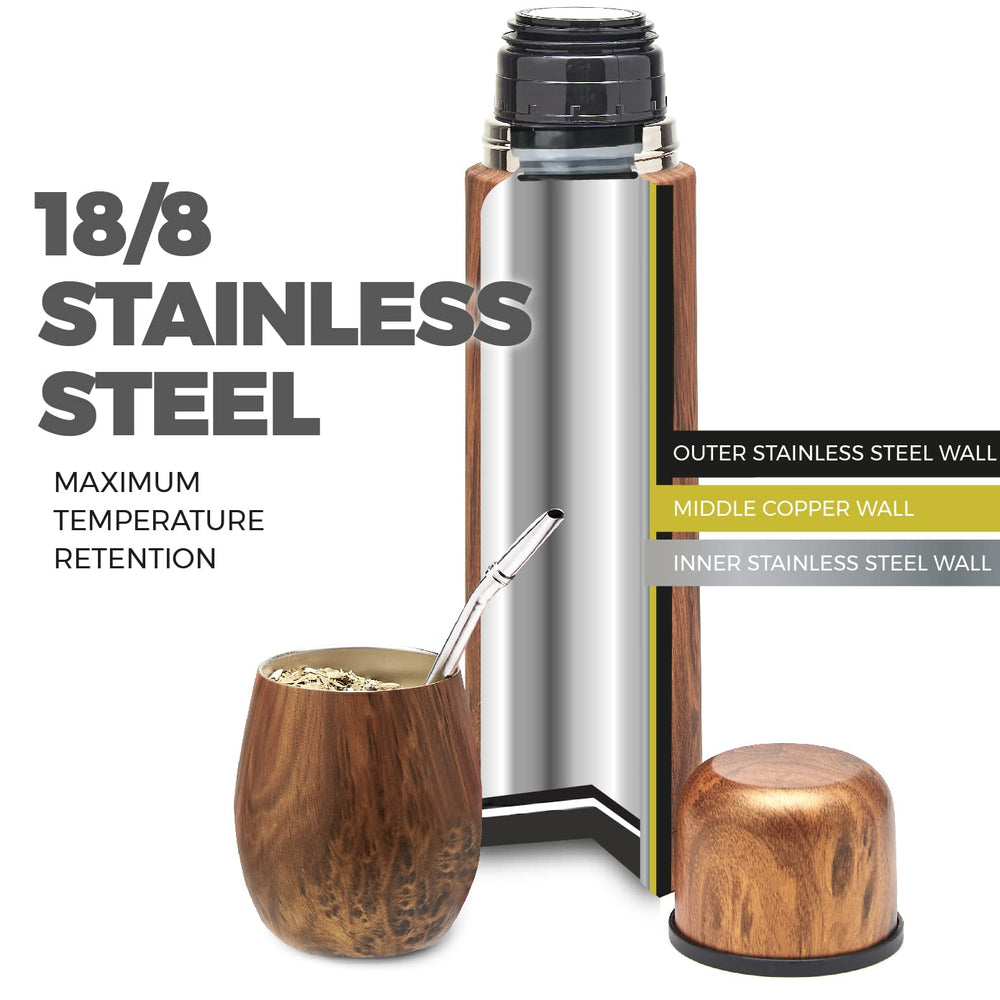 BALIBETOV thermos 740 ml avec doublure cuivre, garde la température