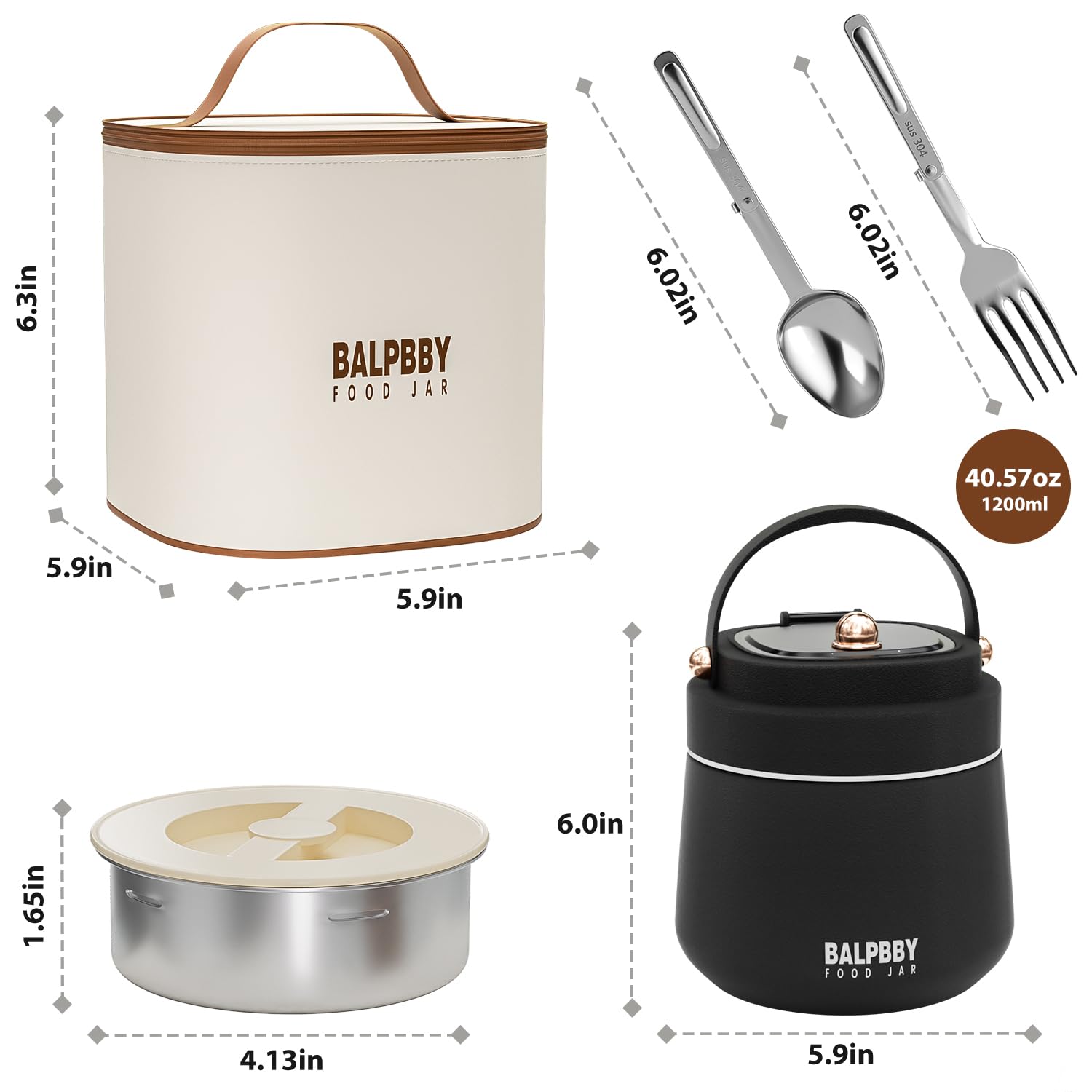 BALPBBY thermo matière inox 304 poli durable et facile à entretenir