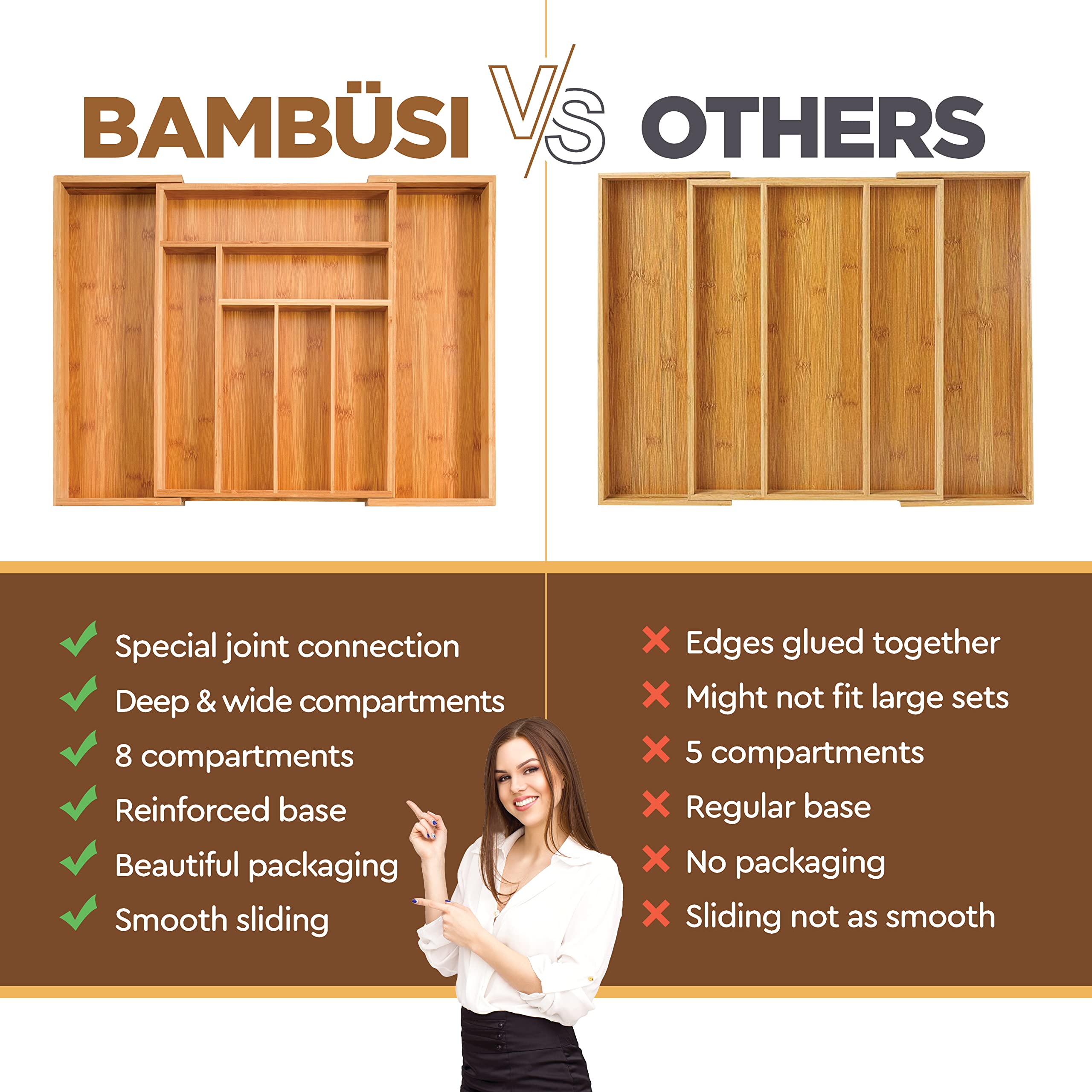 Bambüsi dans salle de bain pour maquillage, utile et esthétique