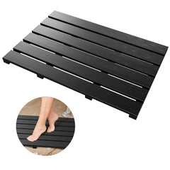 Bamfan tapis de bain noir vu de face, look élégant et antidérapant