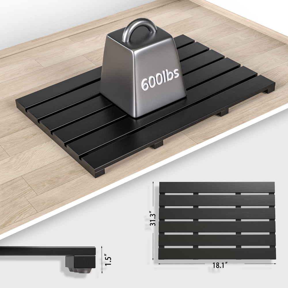 Tapis Bamfan intégré à une salle de bain moderne, esthétique naturelle