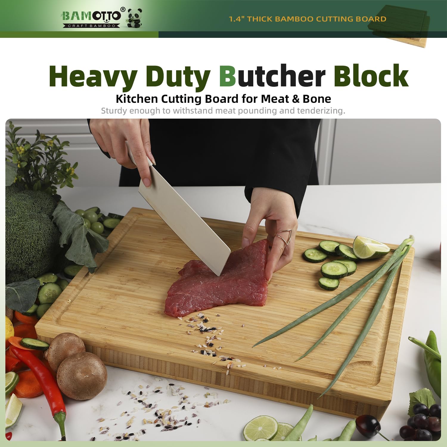 BAMOTTO CRAFTBAMBOO texture lisse de la surface protégeant les couteaux