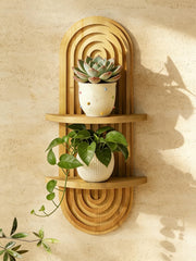 Bamworld étagère murale face présentant plantes et équilibre décoratif