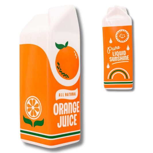 ban.do vase carton de face montrant le motif Orange Juice et dynamisant la pièce