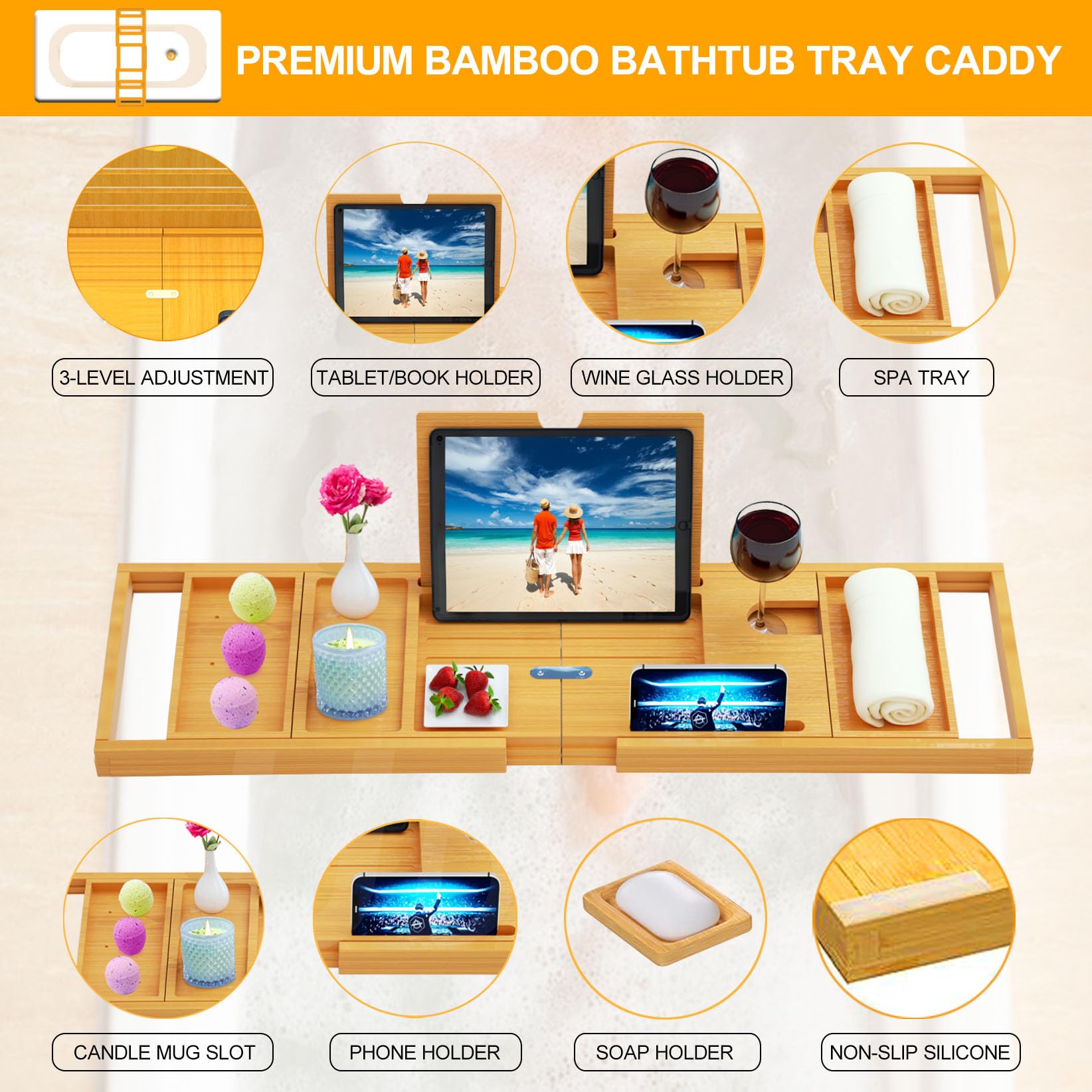 Banlilu gros plan bambou grain durable et finition laquée protectrice