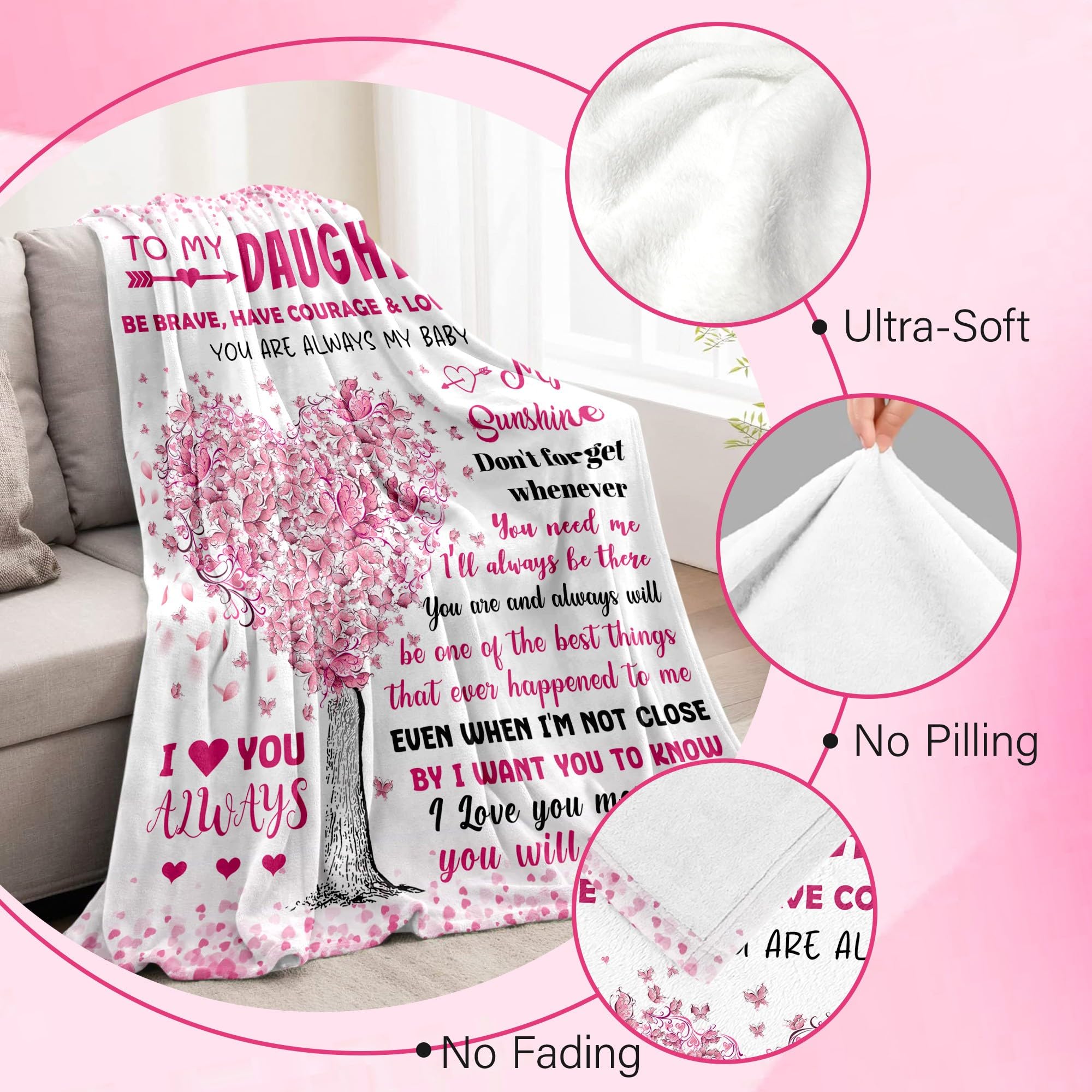 BAOERN scène d'anniversaire avec la fille recevant la couverture comme cadeau touchant