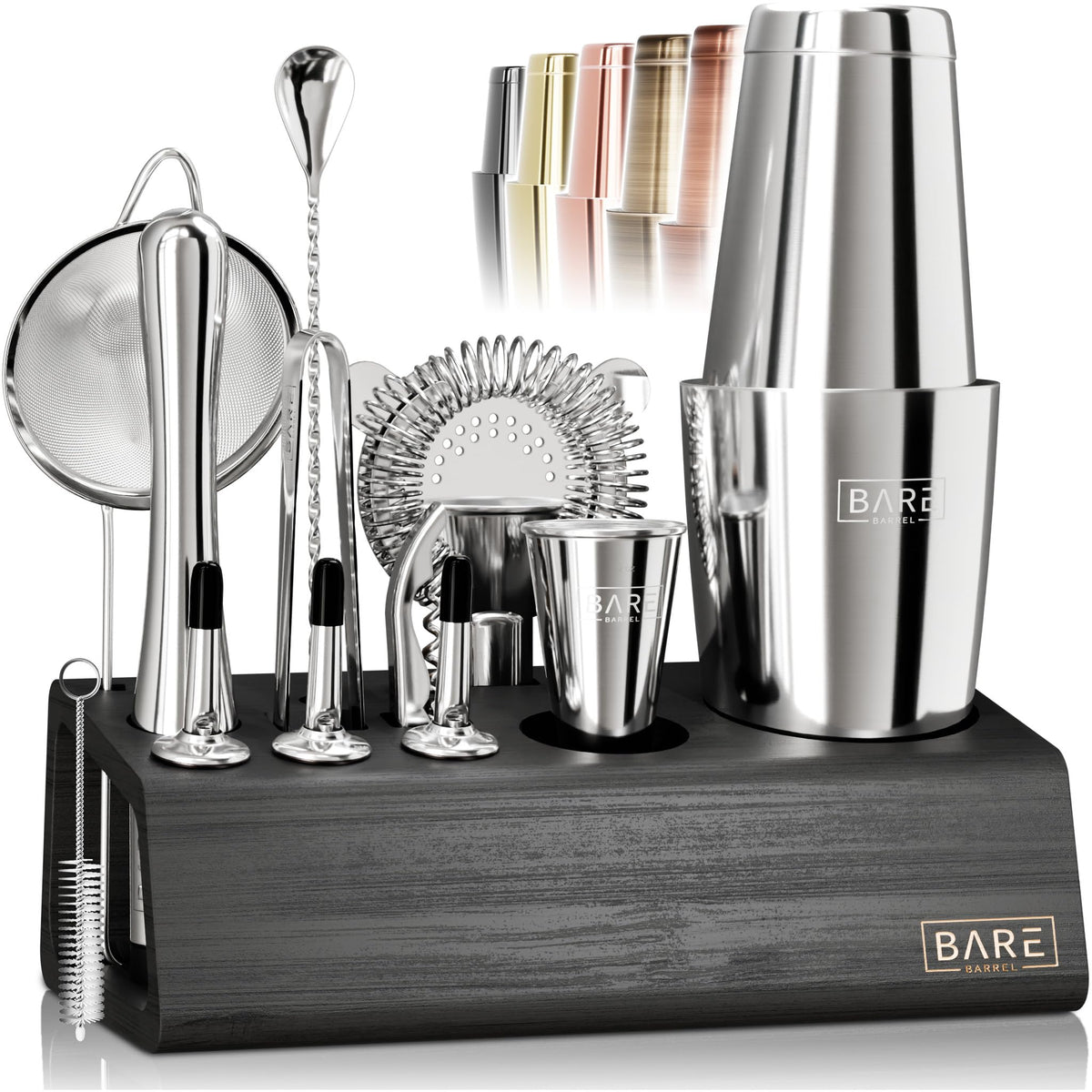 Bare Barrel coffret face montrant boîte élégante et présentation pratique