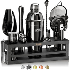 Bare Barrel face du coffret 16 pièces montrant l'emballage élégant et le contenu visible
