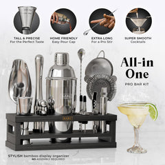 Bare Barrel shaker 24oz gros plan montrant finition acier, matériau durable