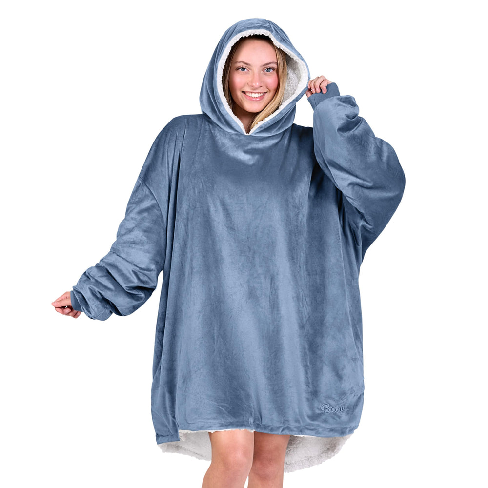 Bare Home vue avant Coronet Blue montrant coupe oversize et confort