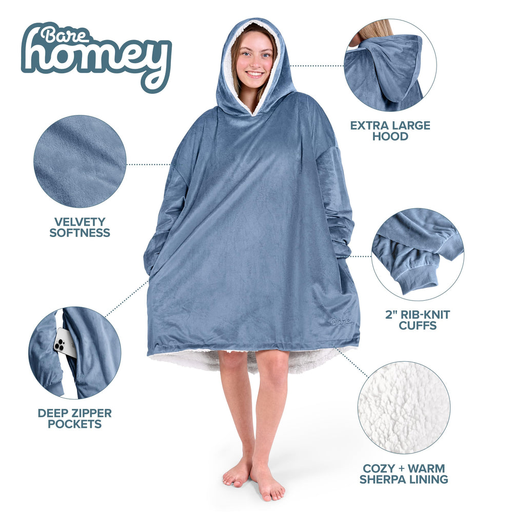 Bare Home poches zippées détaillées pour rangement sûr et pratique