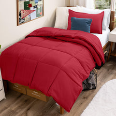 Bare Home couette rouge en vue frontale montrant un confort accueillant