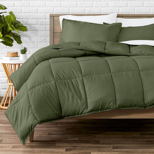 Bare Home couette face avant Cypress Green montrant allure élégante et confort