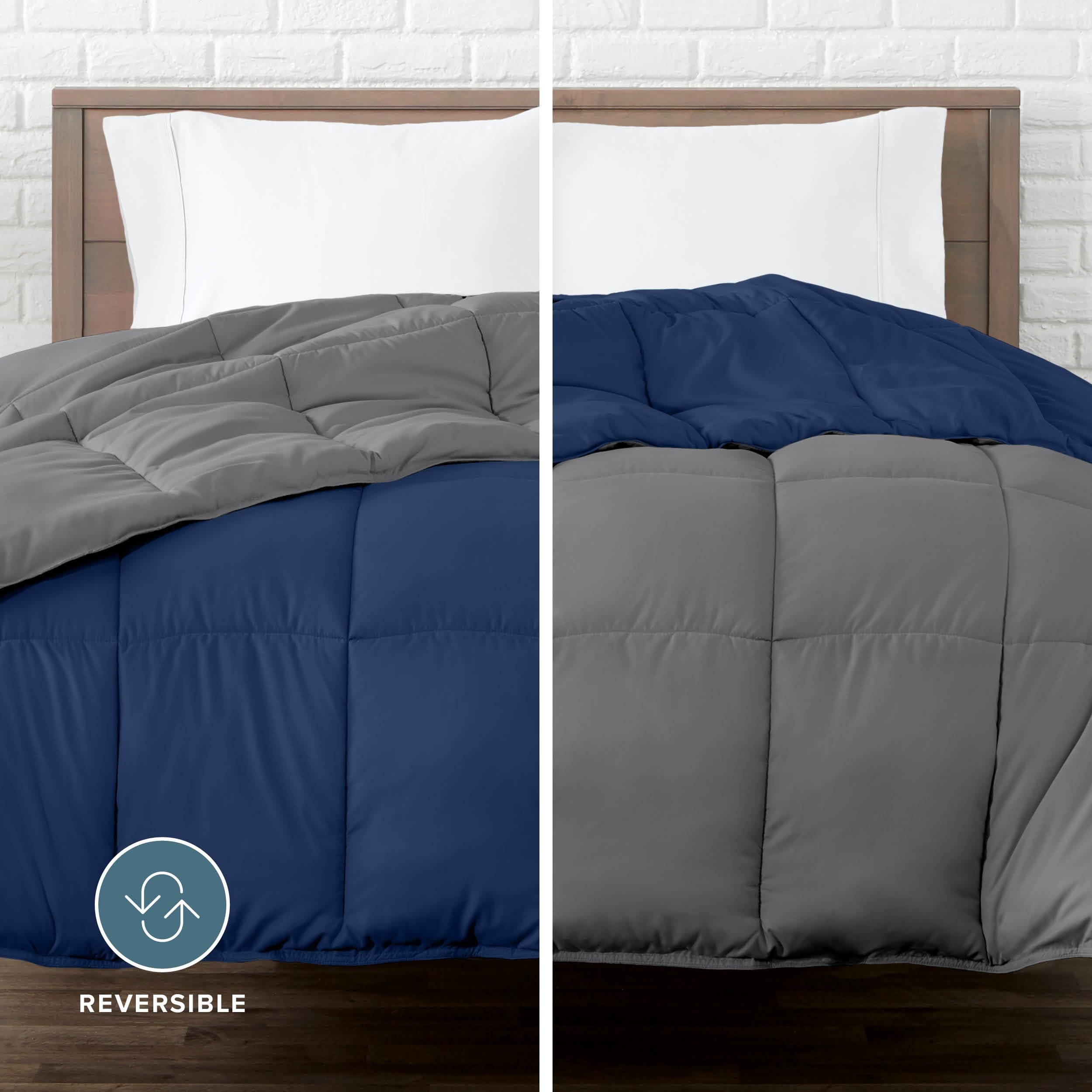 Bare Home revers de la couette affichant gris réversible pour changer décor