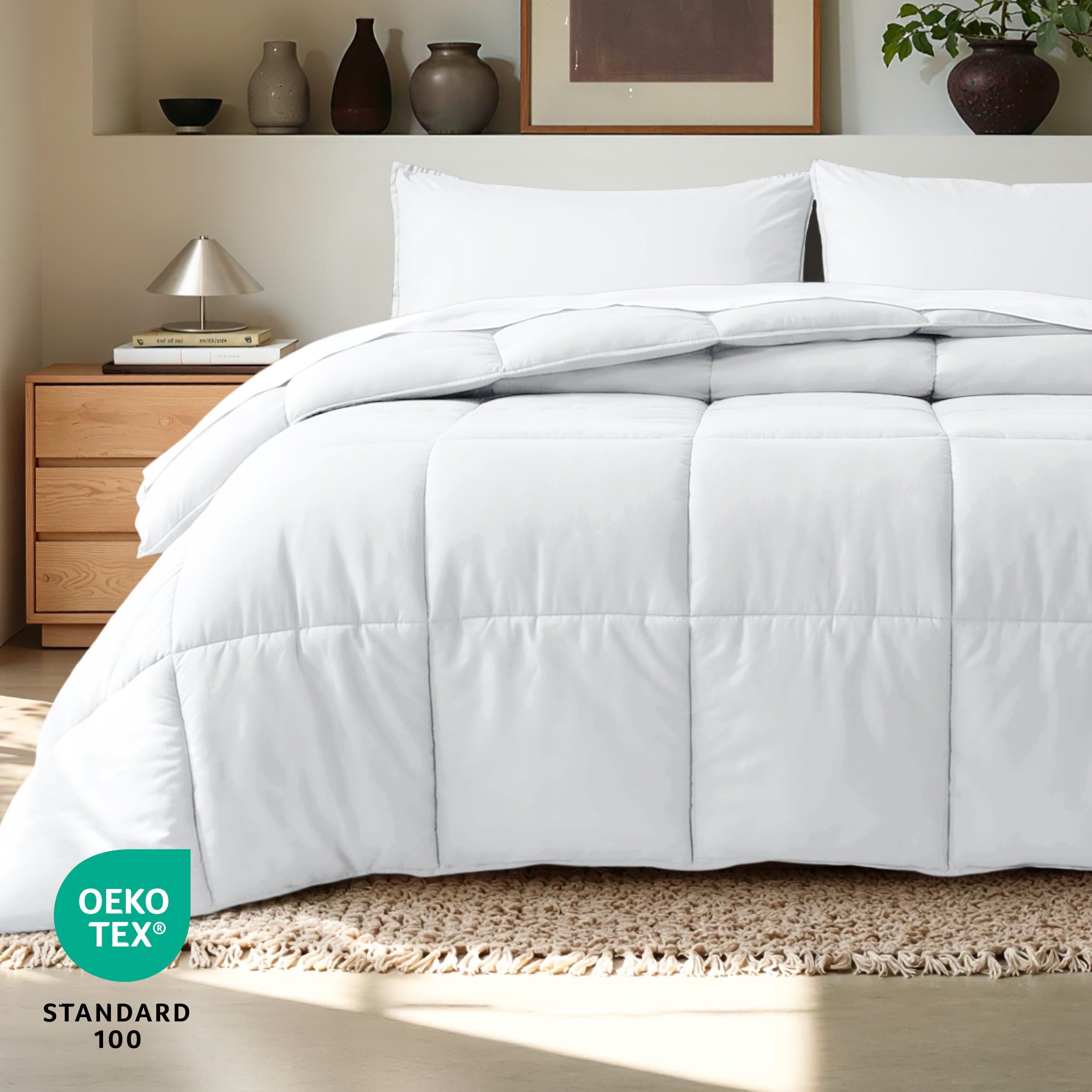 Bare Home couette installée sur lit, donne une sensation d'accueil cosy