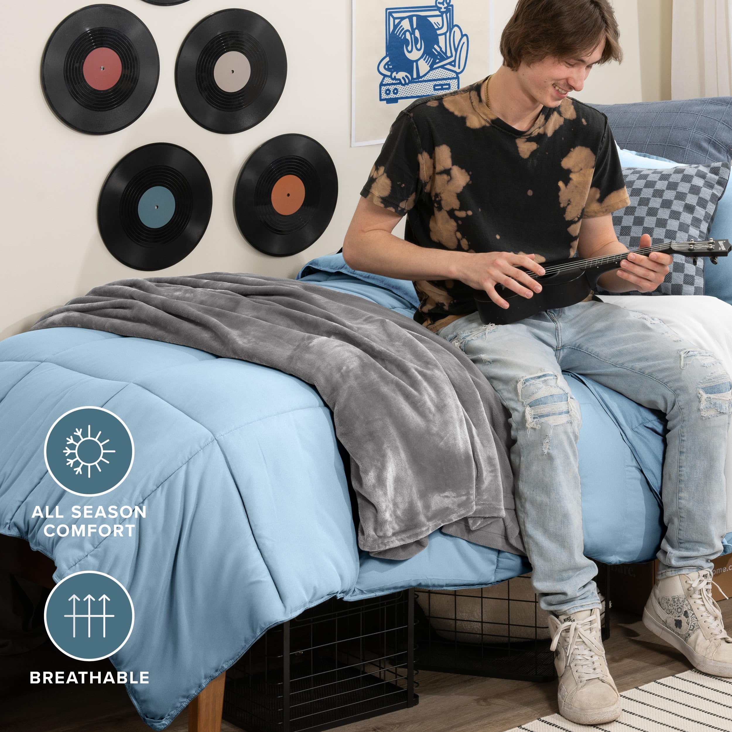 Bare Home couette posée sur lit Twin ambiance chambre apaisante