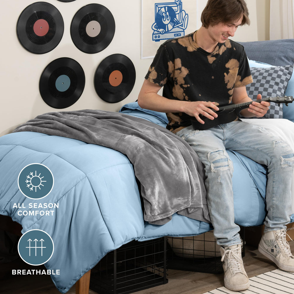 Bare Home couette posée sur lit Twin ambiance chambre apaisante