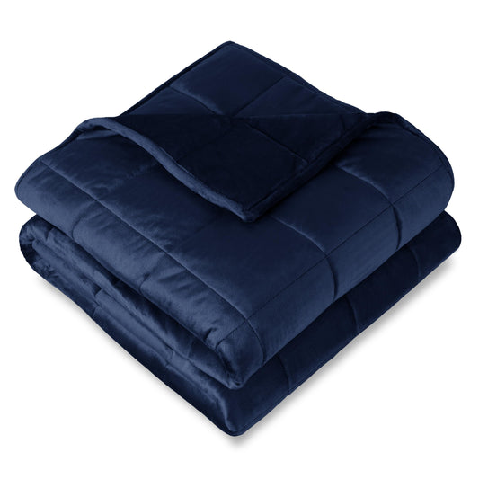 Bare Home face avant de la couverture bleu foncé montrant la taille 60x80 et l'apparence douillette