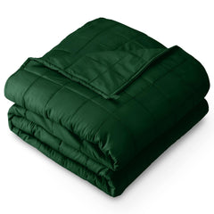 Bare Home couverture lestée pliée en vert forêt, rangement compact et protection tissu