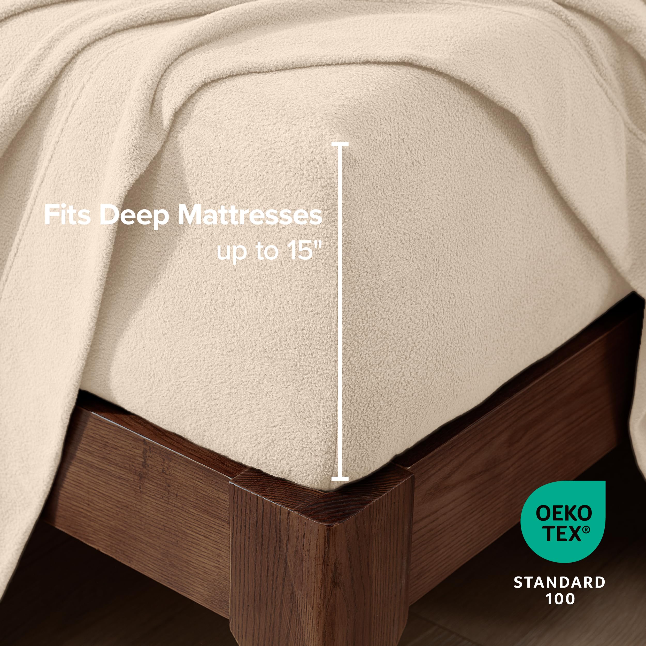 Bare Home détail de l'élastique d'angle, maintien sécurisé pour matelas profonds
