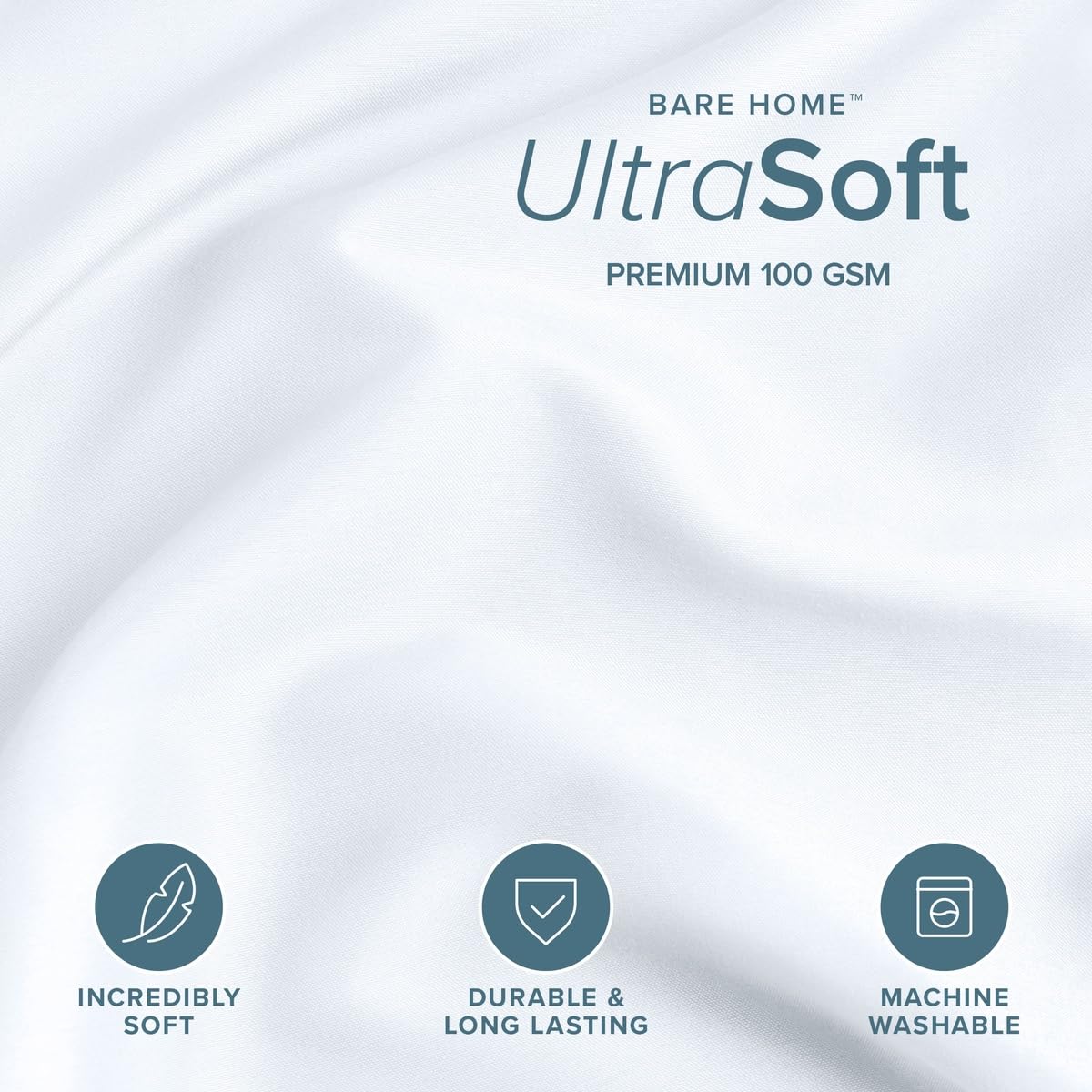 Bare Home gros plan du tissu brossé illustrant douceur et confort