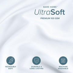 Bare Home gros plan du tissu brossé illustrant douceur et confort