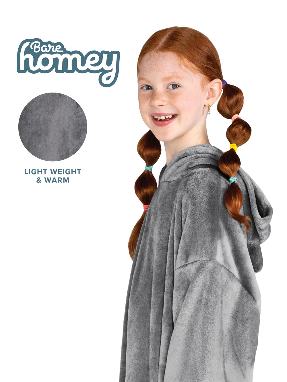 Bare Home gros plan capuche et tissu microplush, capuche volumineuse protège du froid