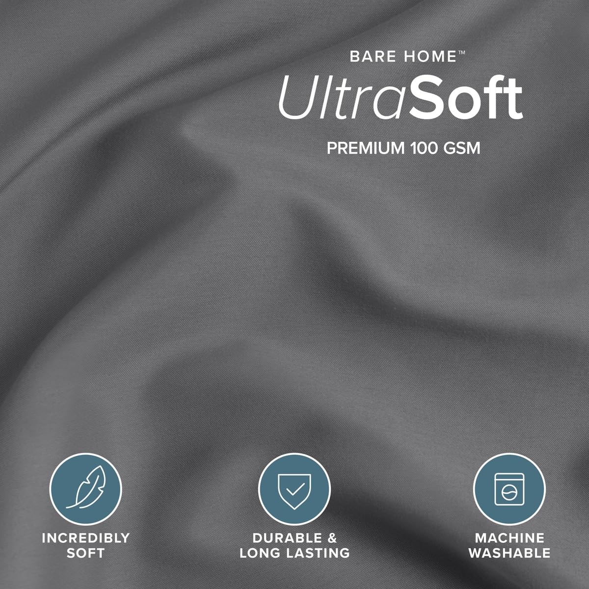 Bare Home gros plan du tissu brossé montrant douceur et qualité tactile